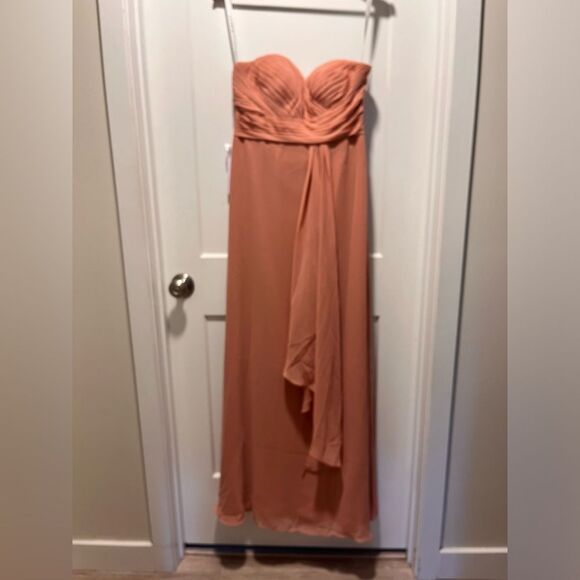 AZAZIE Women's Chiffon Maxi Party Dress Bridesmaid Prom Champaign Rose Size 6 - Picture 2 of 5